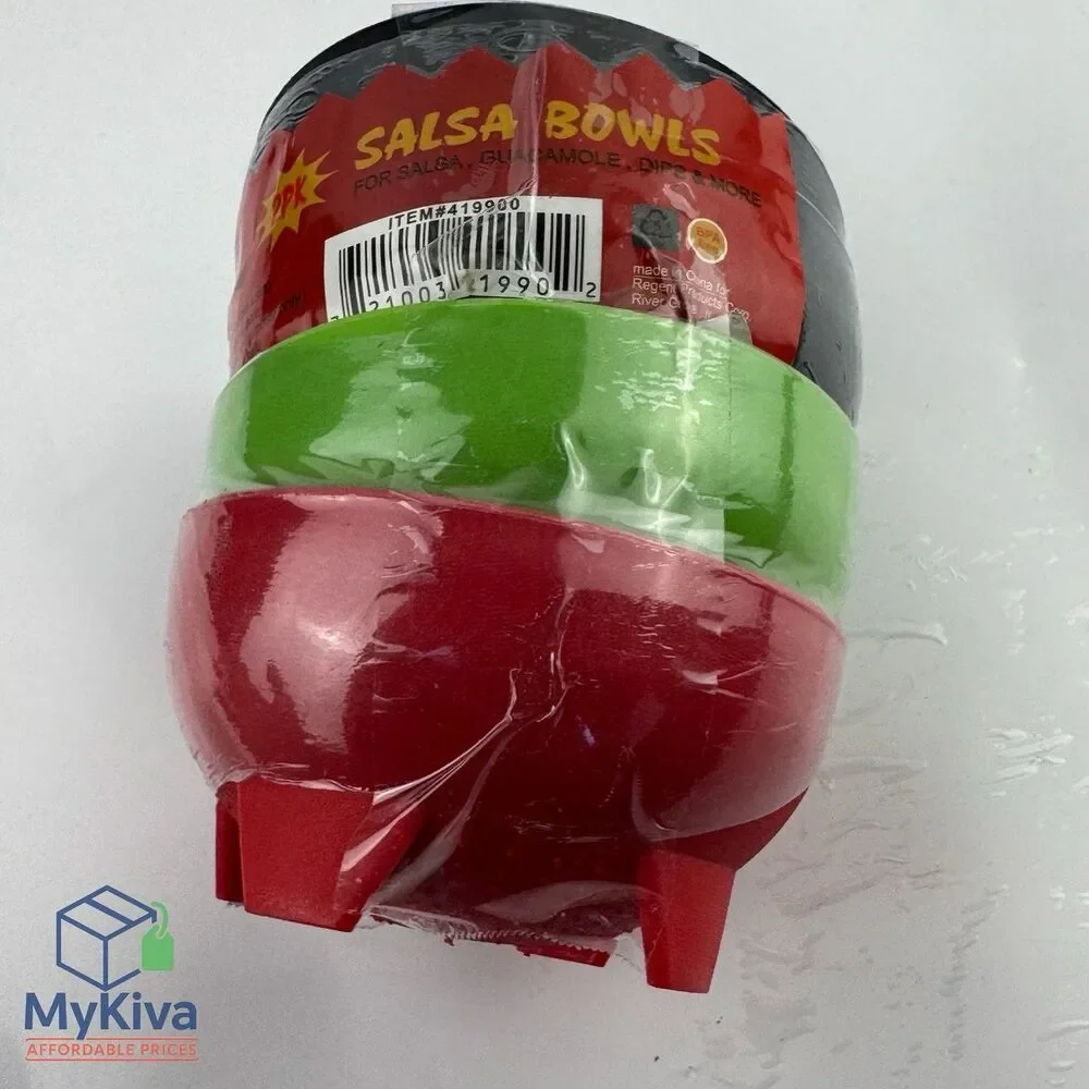 3 Pack Salsa Bowls Plastic Mexican Molcajete Chips Guacamole Bowls Serving Dish